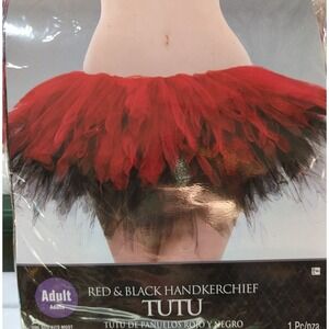 Adult Tutu Skirt Halloween Costume Red Black Clown Goth Punk Rave Pirate